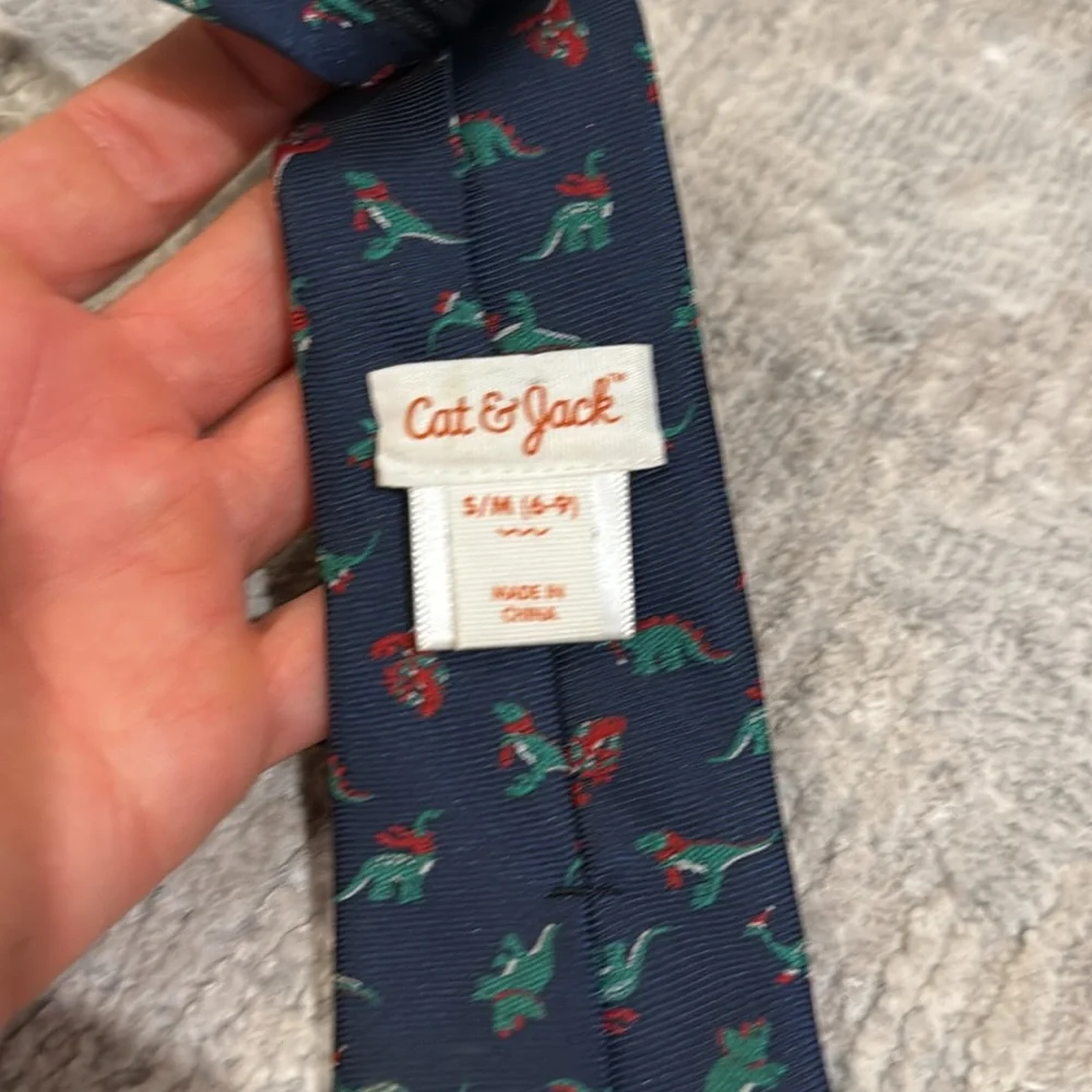 Navy Blue Dinosaur Pattern Tie for your little boy ❤️